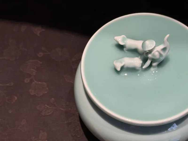 Longquan Celadon · Field Herdsman Tea Canister