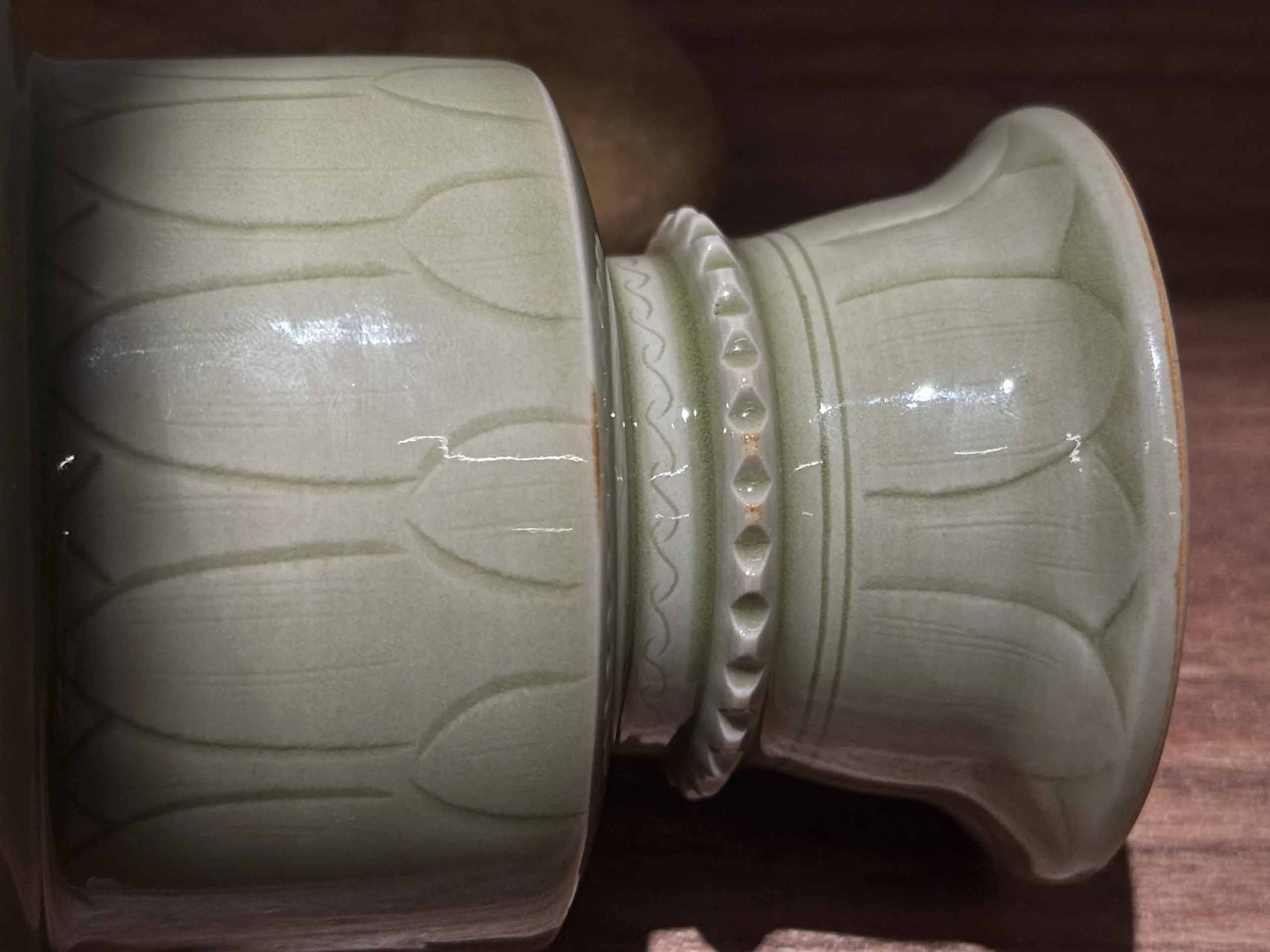 Longquan Celadon · Secret-Color Lotus Petal High-Foot Incense Burner - Image 5