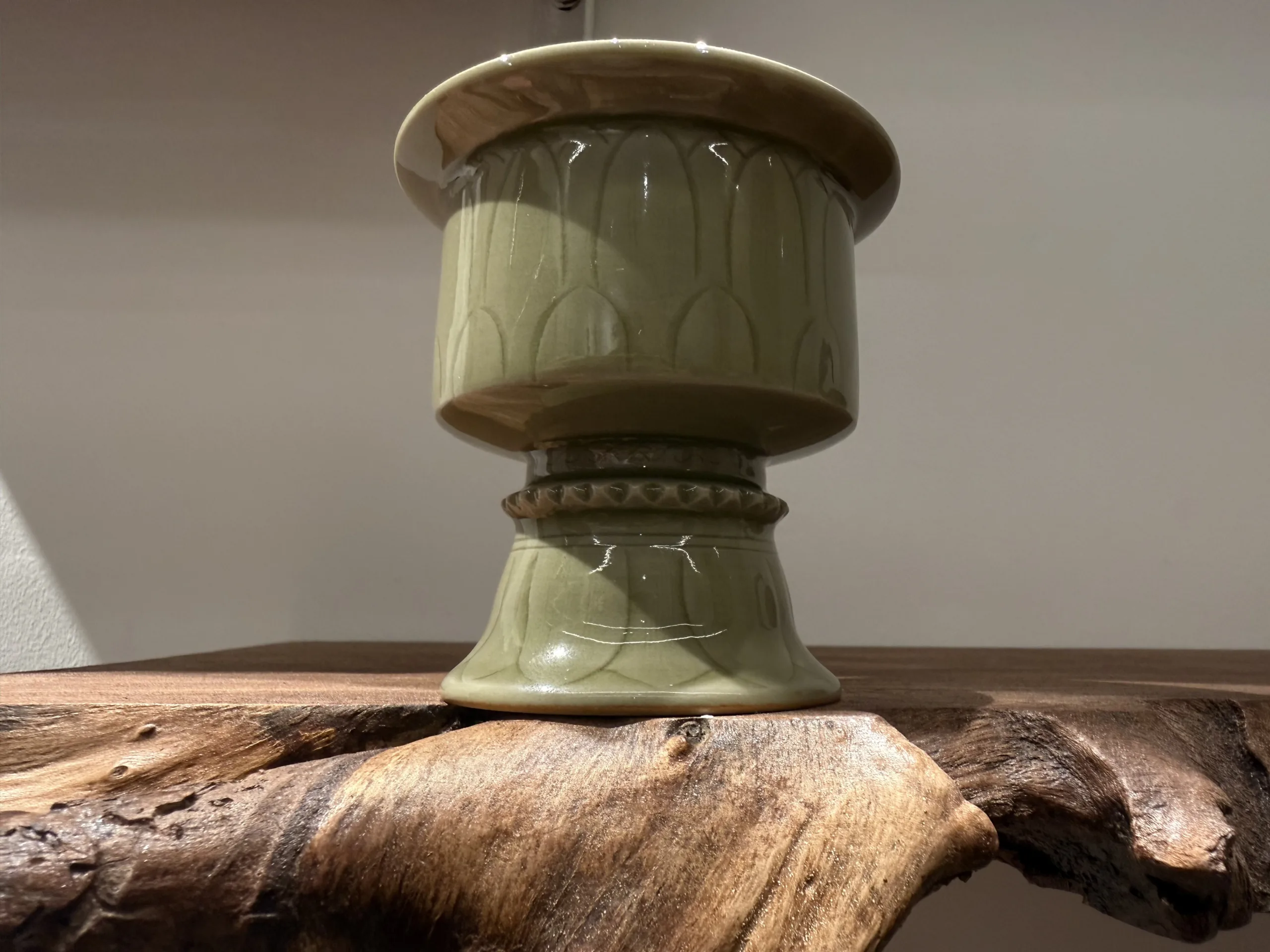 Longquan Celadon · Secret-Color Lotus Petal High-Foot Incense Burner - Image 12